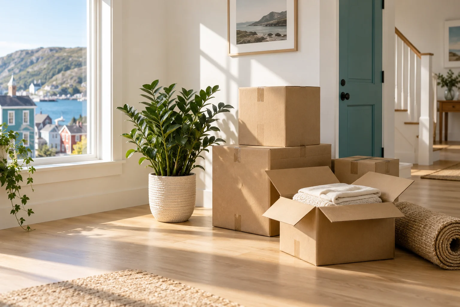 Boxes packed and ready for a home move